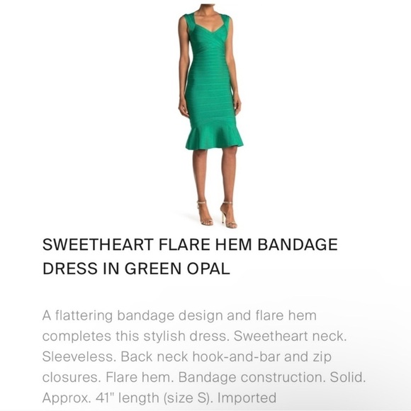 NEW HERVÉ LÉGER Fluted cutout bandage Midi Dress in green size M - Picture 5 of 6